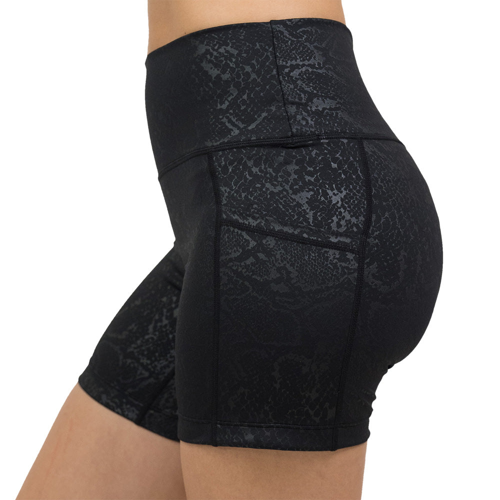 shadow python 5 inch shorts facing the side