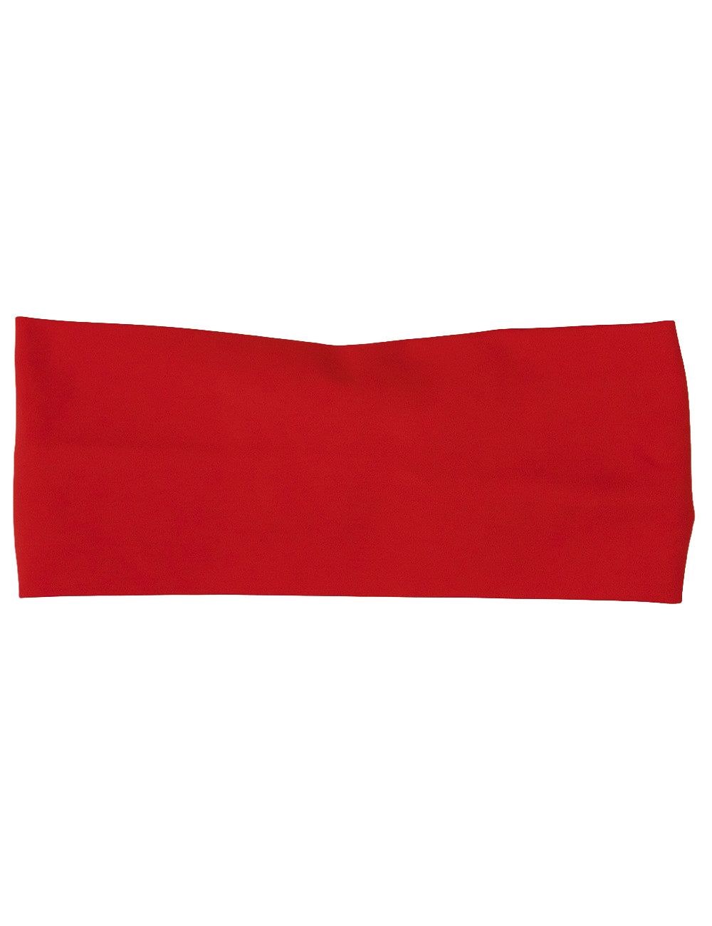 front of the solid red headband against a white background