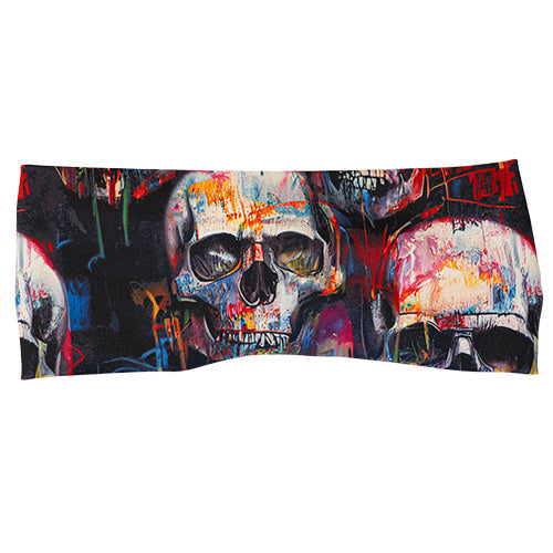 skull paint splatter headband 