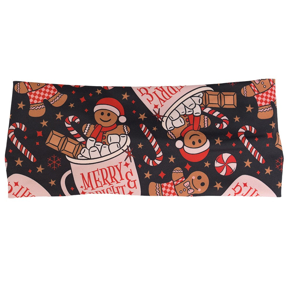 Christmas-themed headband with gingerbread men and candy canes