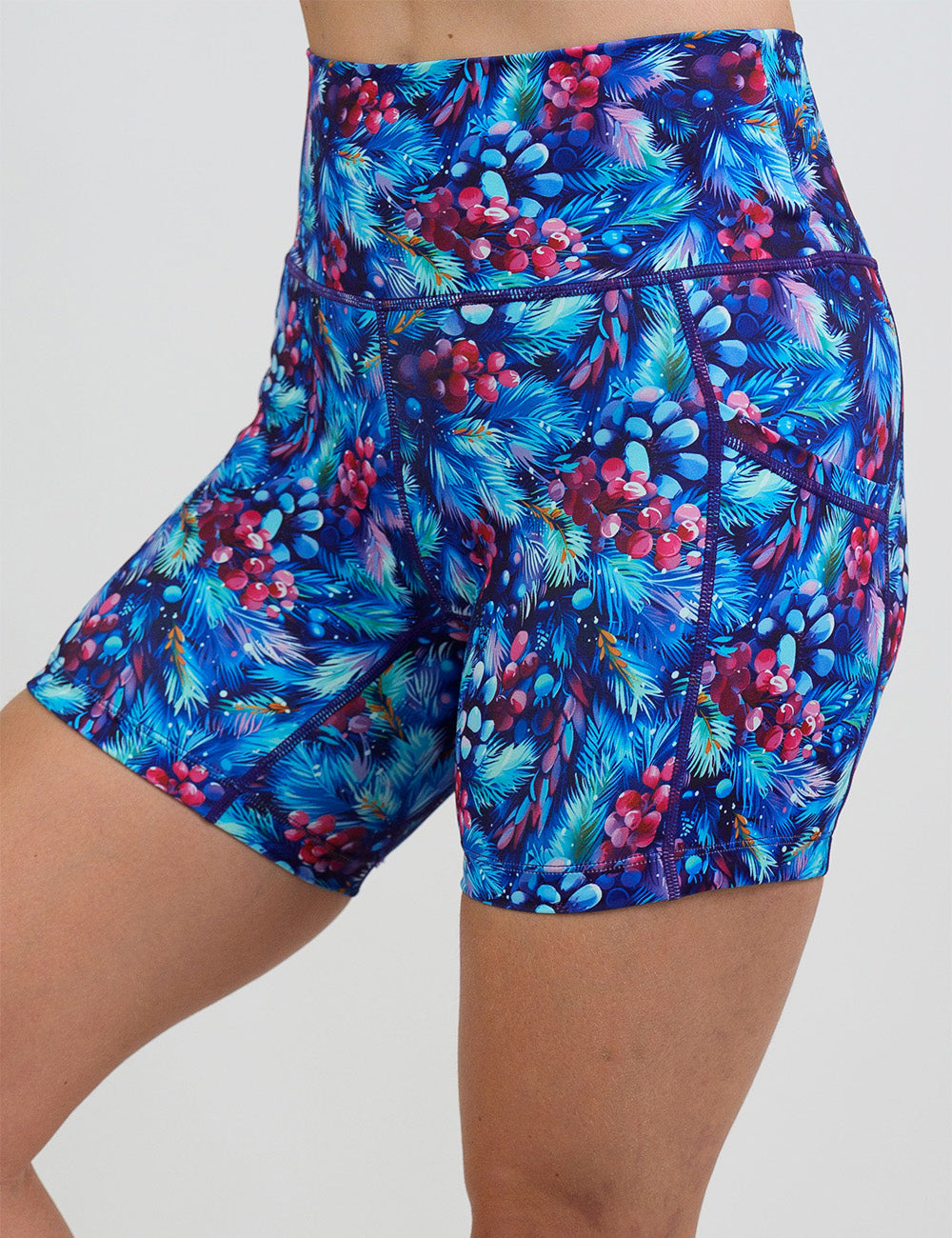 front of the winter berries among blue leaves 5 inch shorts against a white background