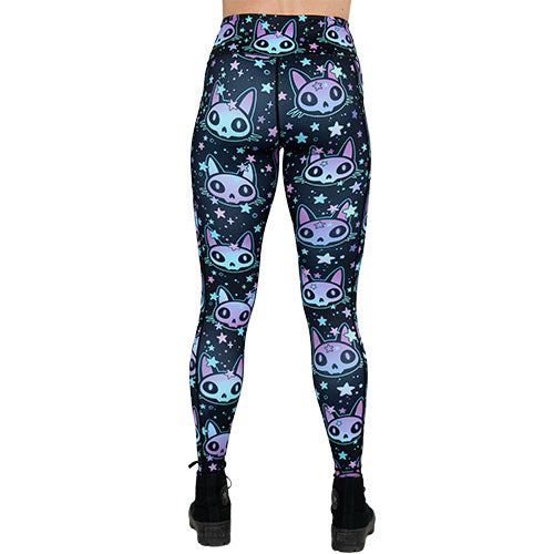 Space Cat Galaxy Leggings With