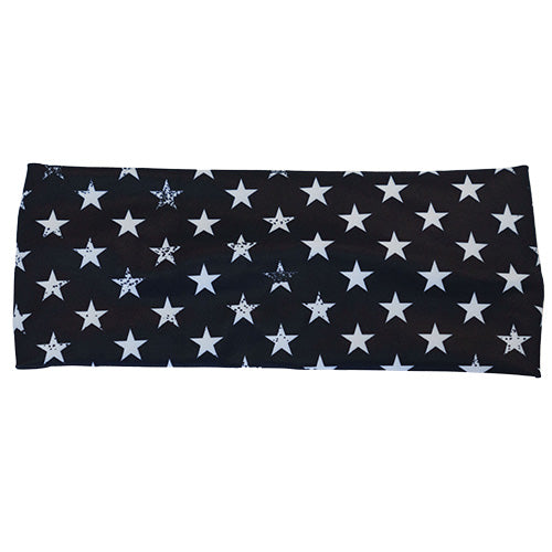 black headband with white stars