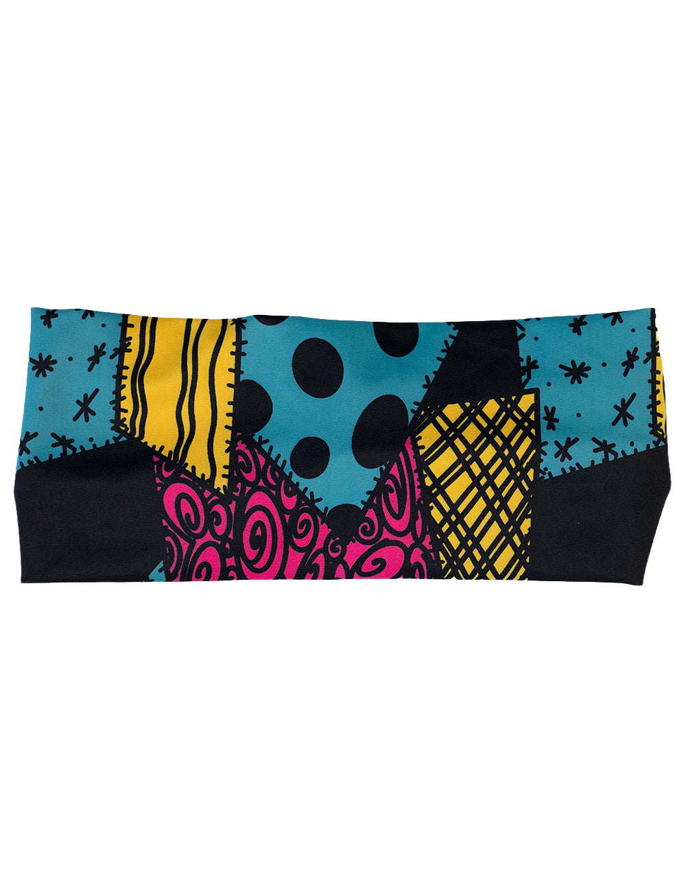 front of the patch print headband against a white background