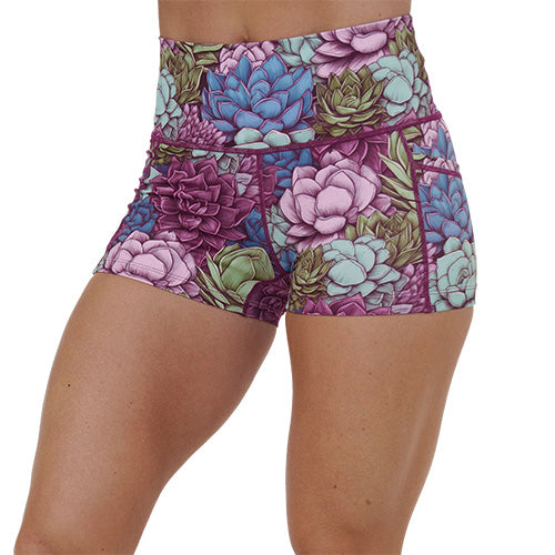 2.5 inch colorful succulents shorts