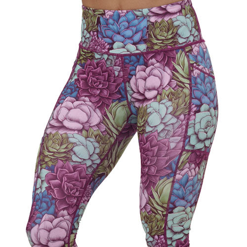 colorful succulents leggings