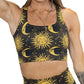 front of sun & moon design sports bra