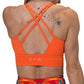 back of solid orange sports bra