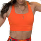 solid orange sports bra