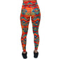 back of full length colorful aztec pattern leggings