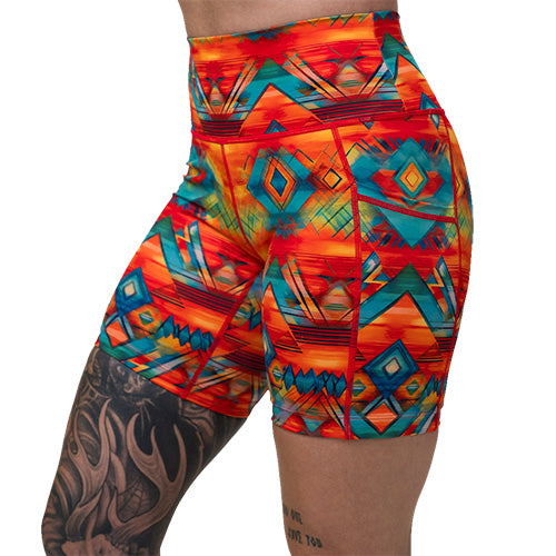 7 inch colorful aztec pattern shorts