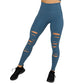 blue leggings with rip design
