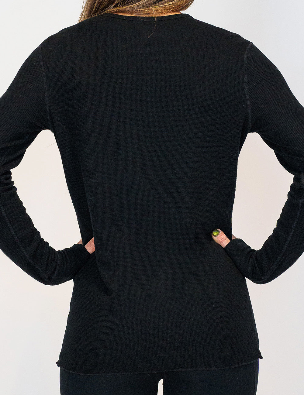 back of the solid black thermal against a white background