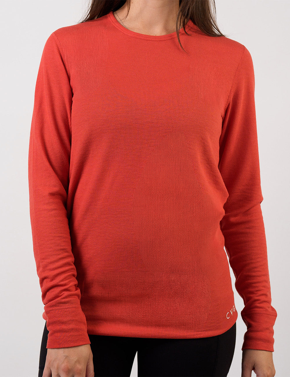 front of the orange thermal against a white background