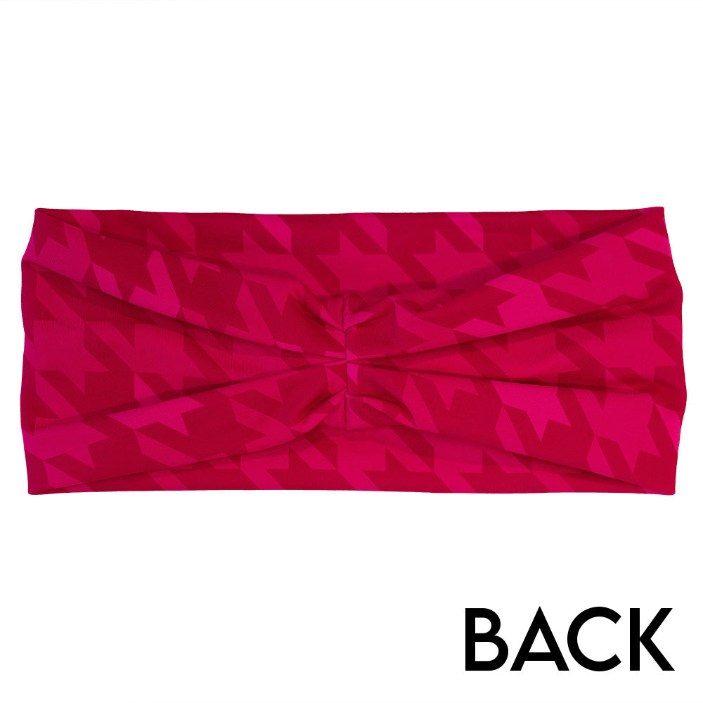 back of the pink houndstooth headband
