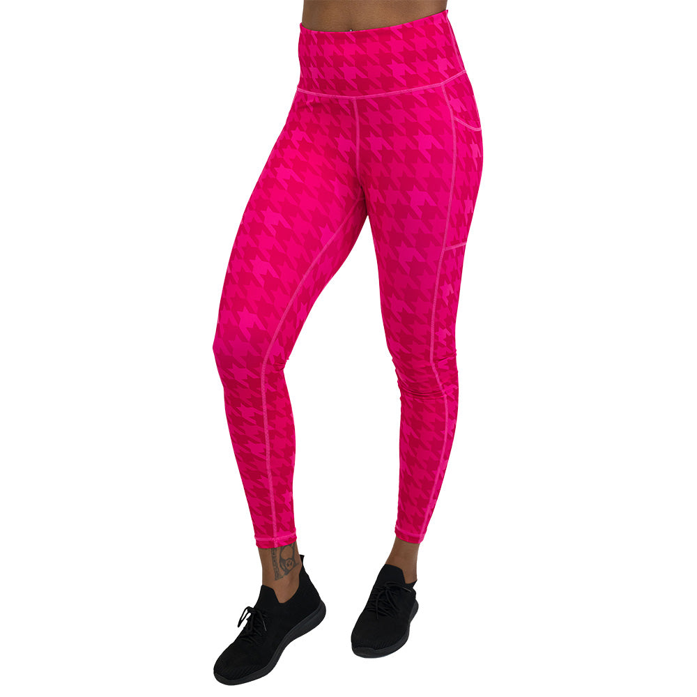 pink houndstooth leggings
