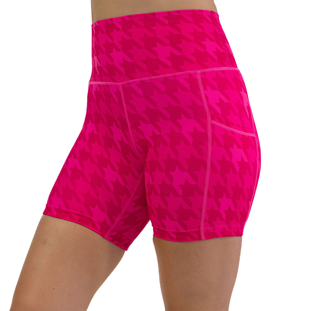 pink houndstooth shorts