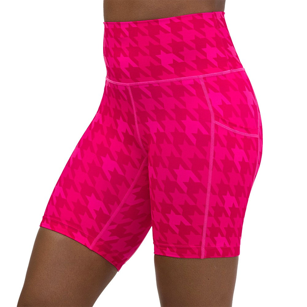 pink houndstooth shorts