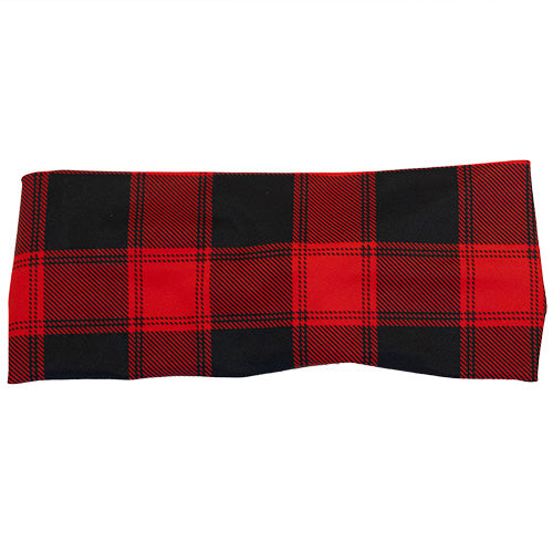 red and black plaid headband