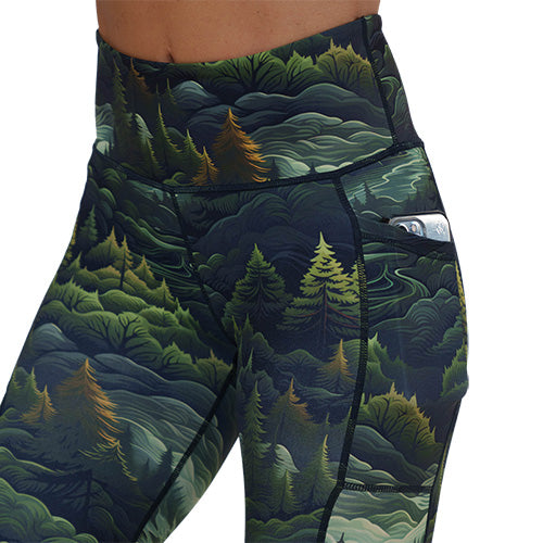 side pocket on the tree patterned leggings