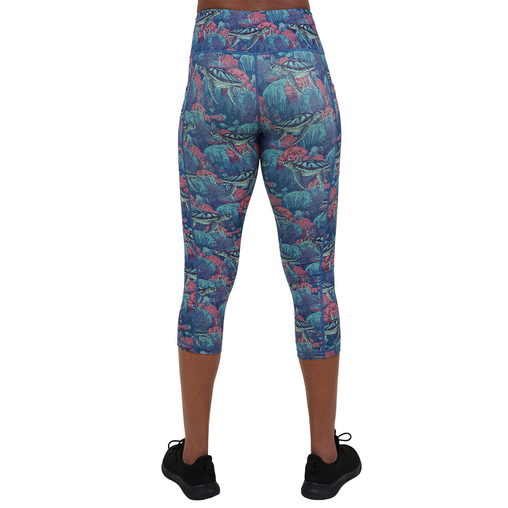 back of the turtle patterned leggings
