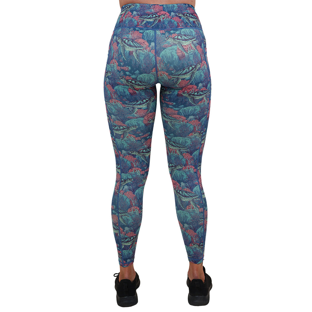 back of the turtle patterned leggings