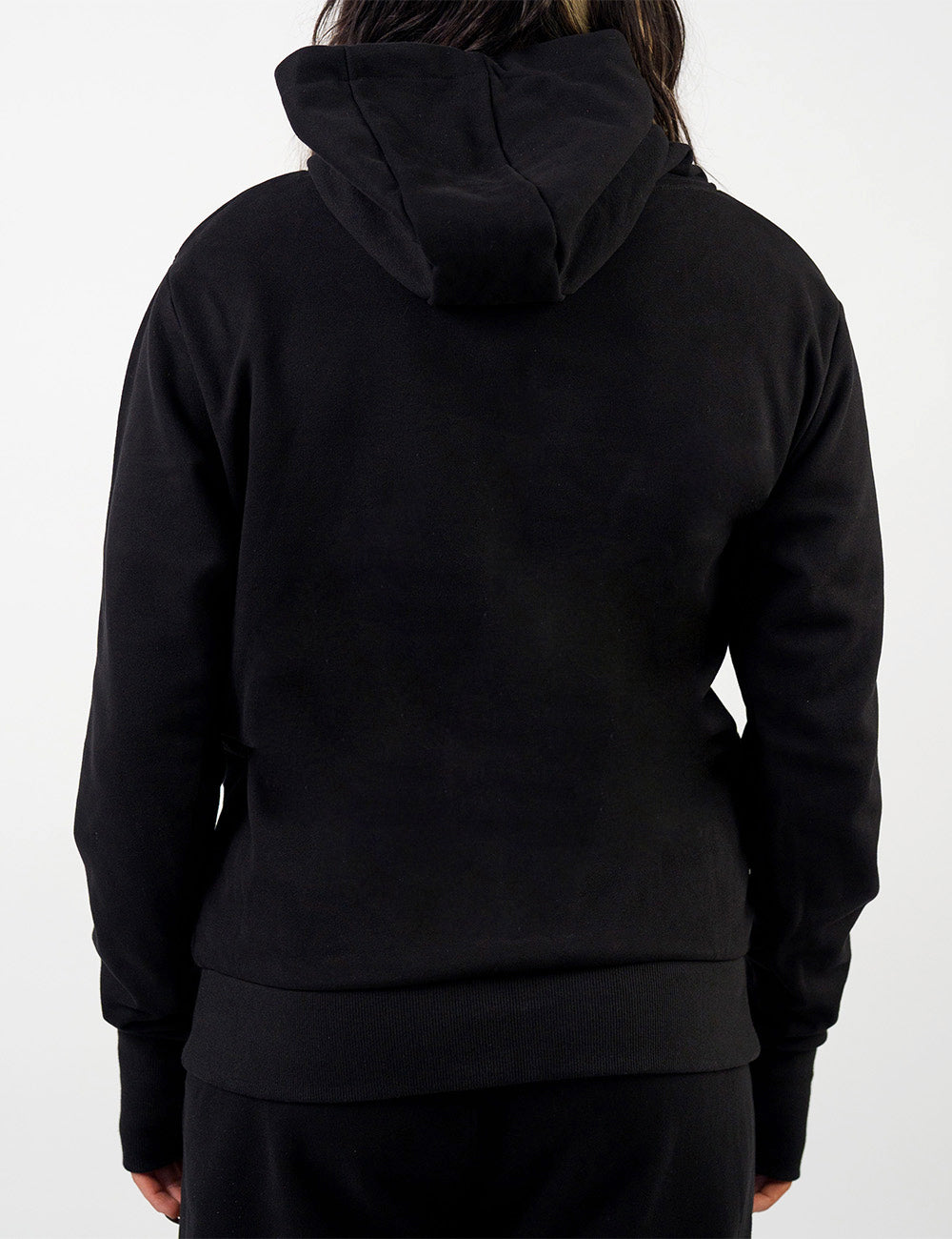 back of the black hoodie