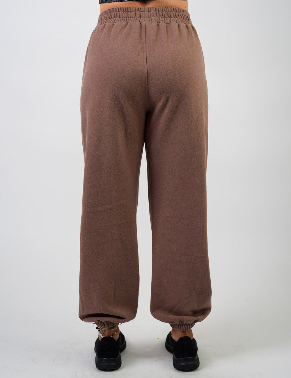 back of the brown sweatpants