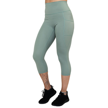 Green Gym Leggings with Pockets, Squat Proof