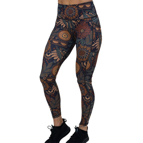 full length boho floral patterned leggings