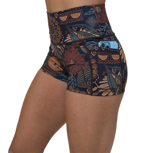 2.5 inch boho floral patterned shorts