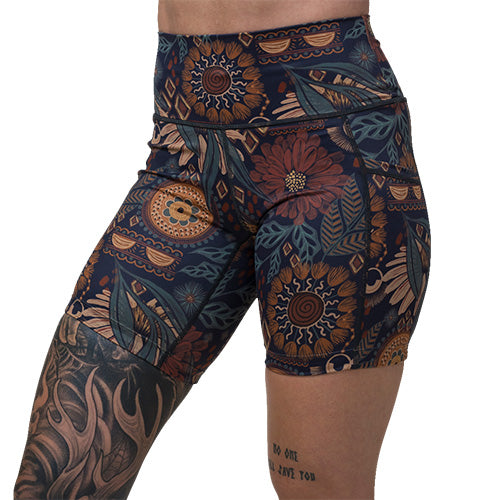 7 inch boho floral patterned shorts