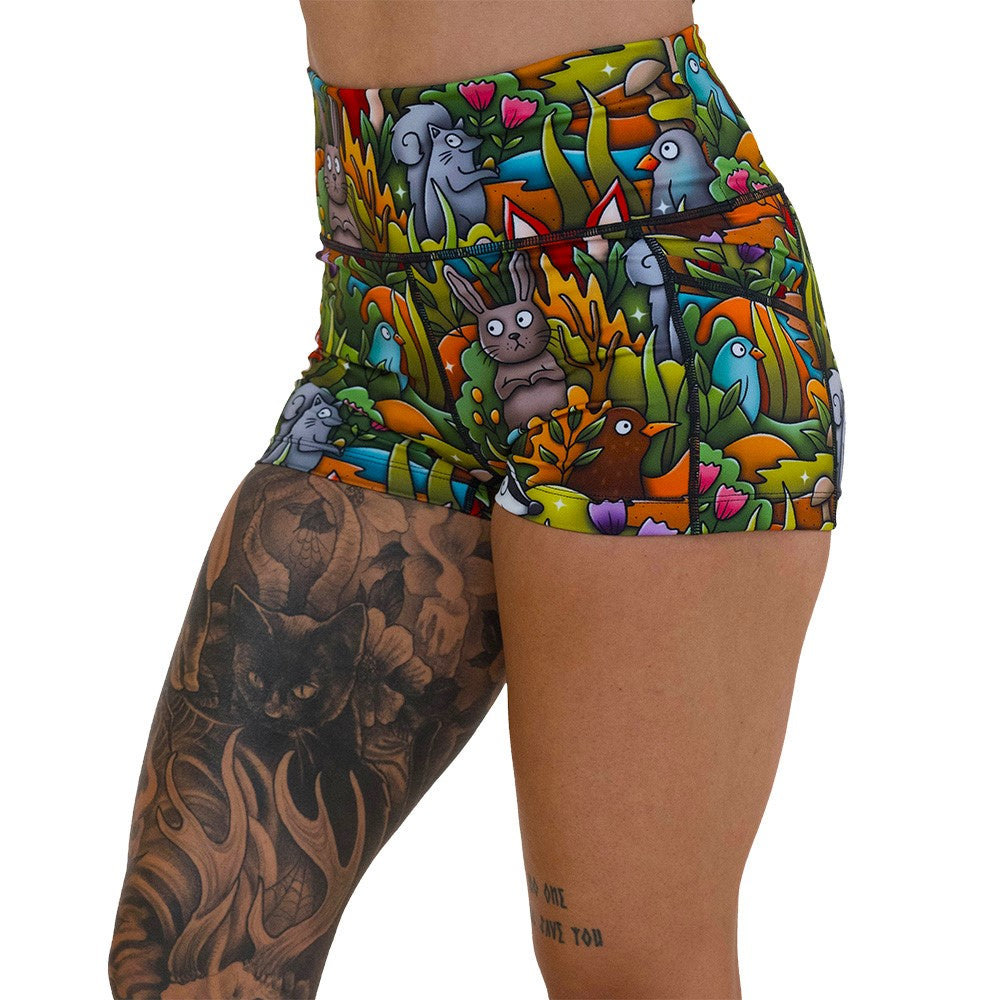 2.5 inch wild animal cartoon print shorts