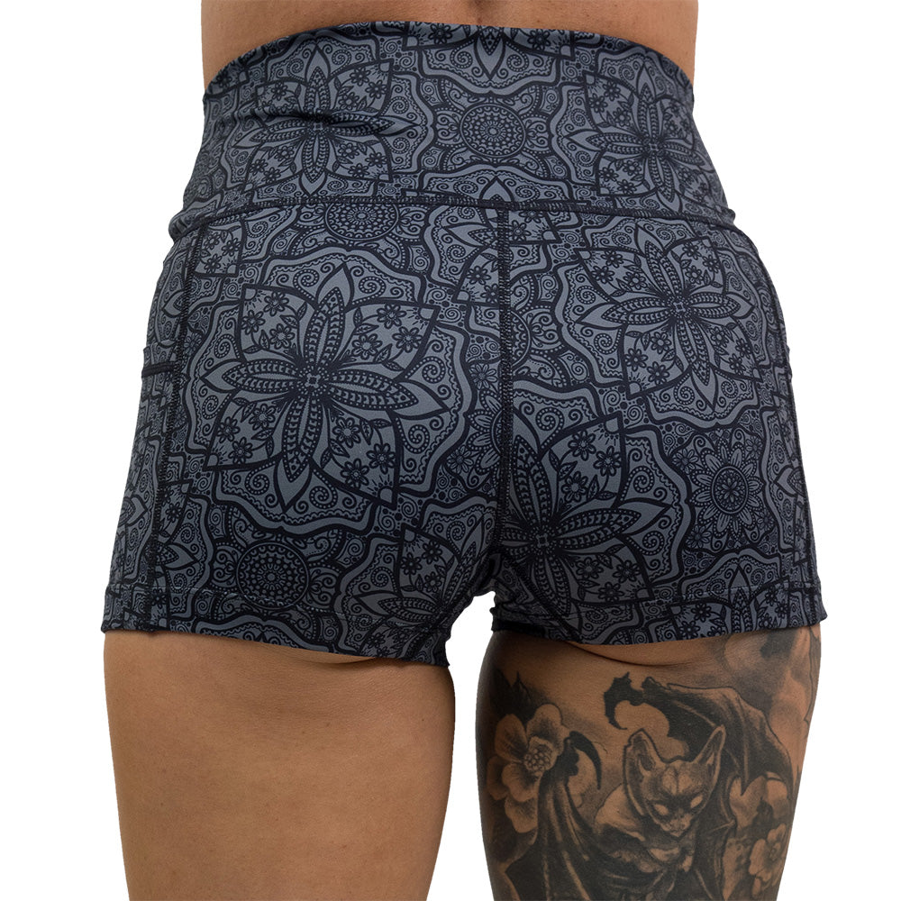 back of zentangle 2.5 inch shorts