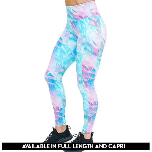 iridescent triangle patterned legging's available lengths