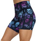 5 inch  purple and blue skull and butterfly shorts
