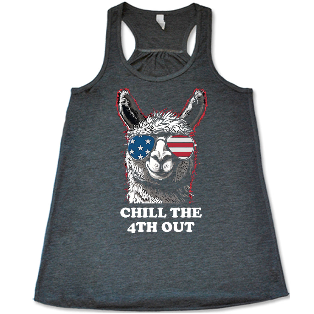 grey Chill The 4th Out Llama Tank Top