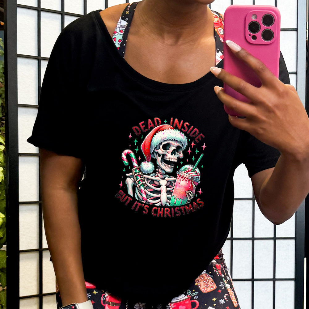 Dead Inside But Its Christmas Skeleton | Slouchy Tee – Constantly ...