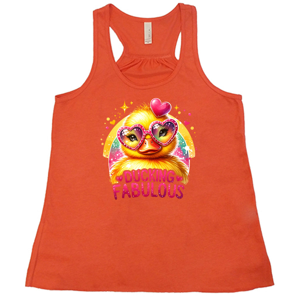 coral shirt with the text "Ducking Fabulous" on it