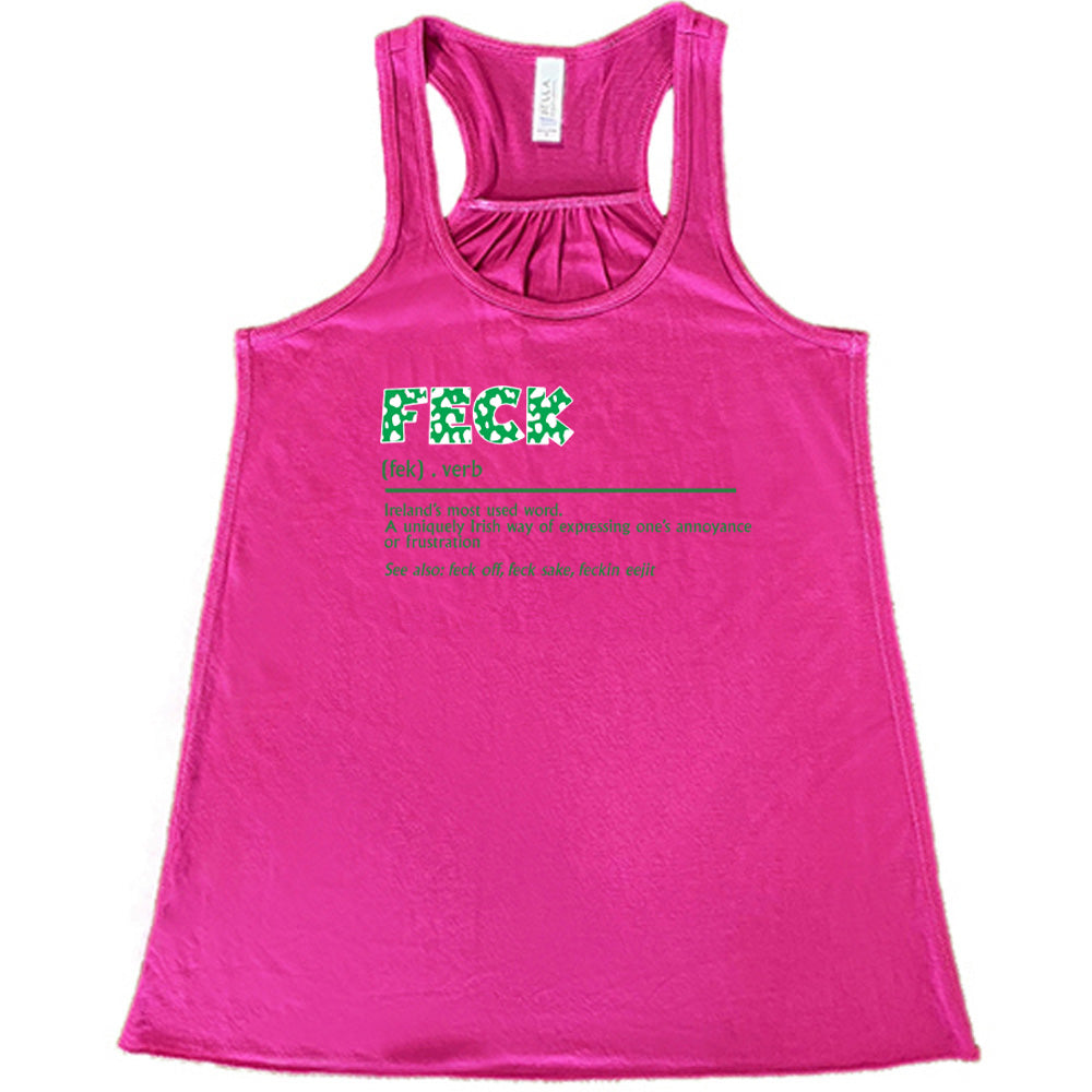 berry shirt with the definition of feck on it