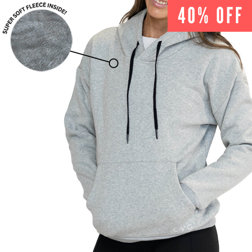 40% off of the fleece lined light grey sweatshirt