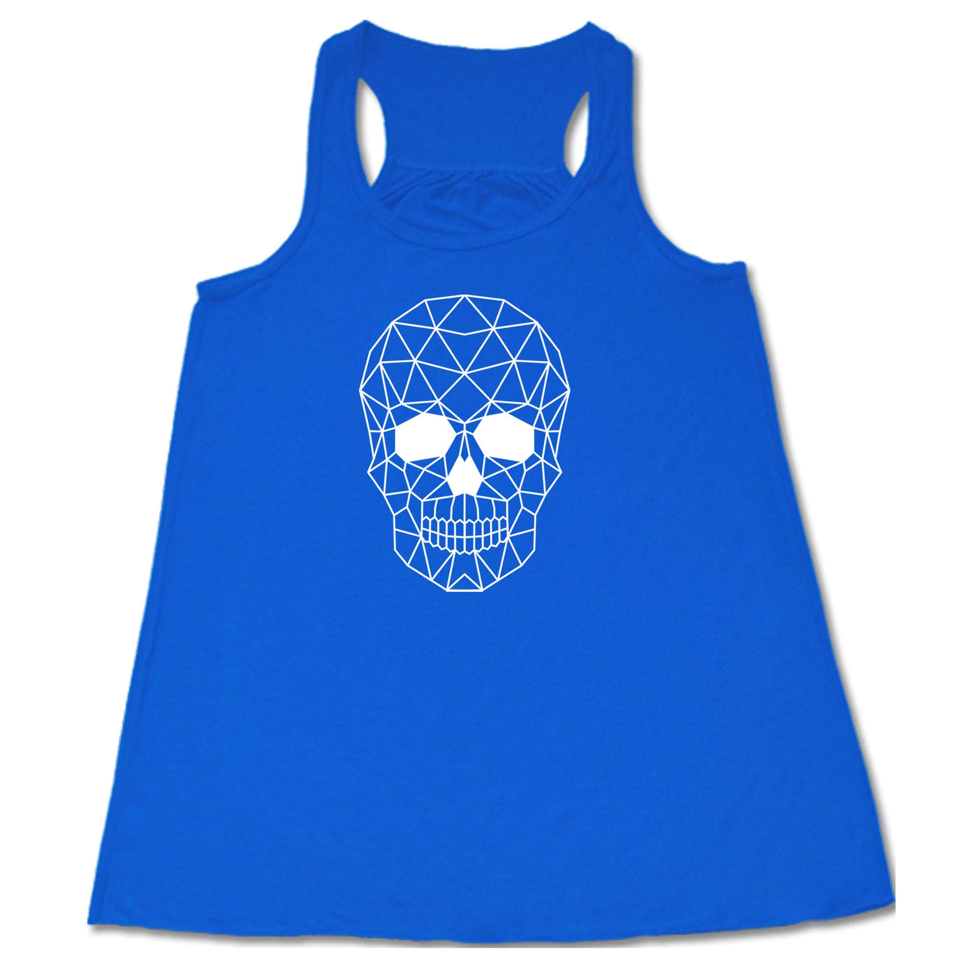 blue colored geometric skull shirt