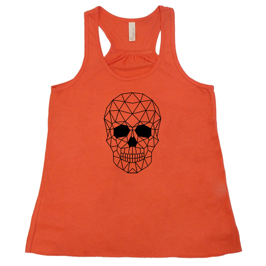 orange colored geometric skull shirt