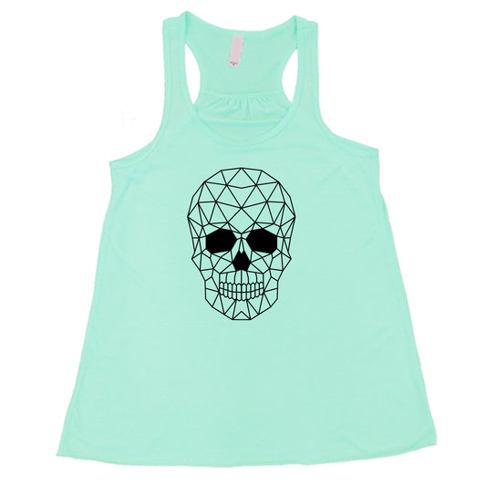 mint colored geometric skull shirt