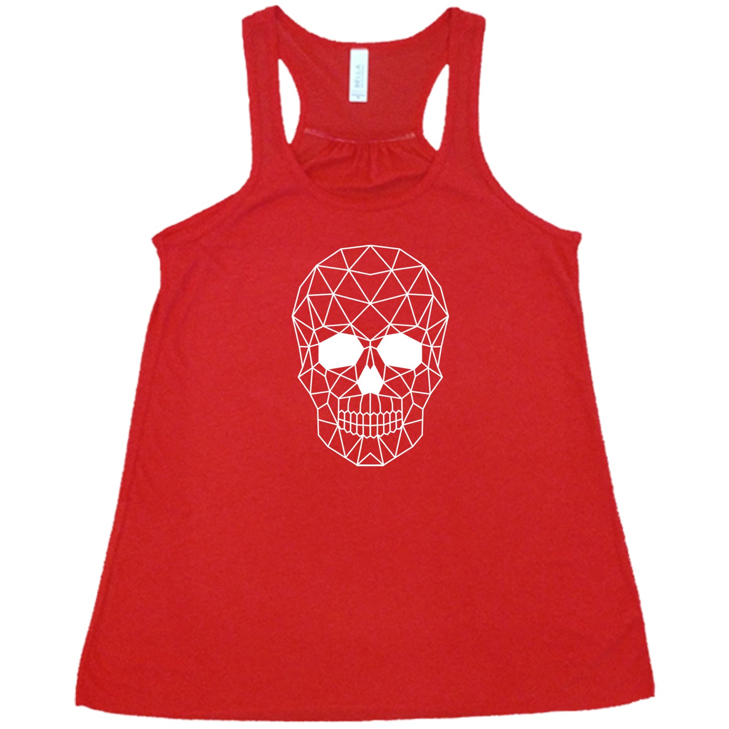 red colored geometric skull shirt