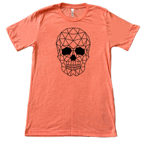 coral geometric skull unisex shirt