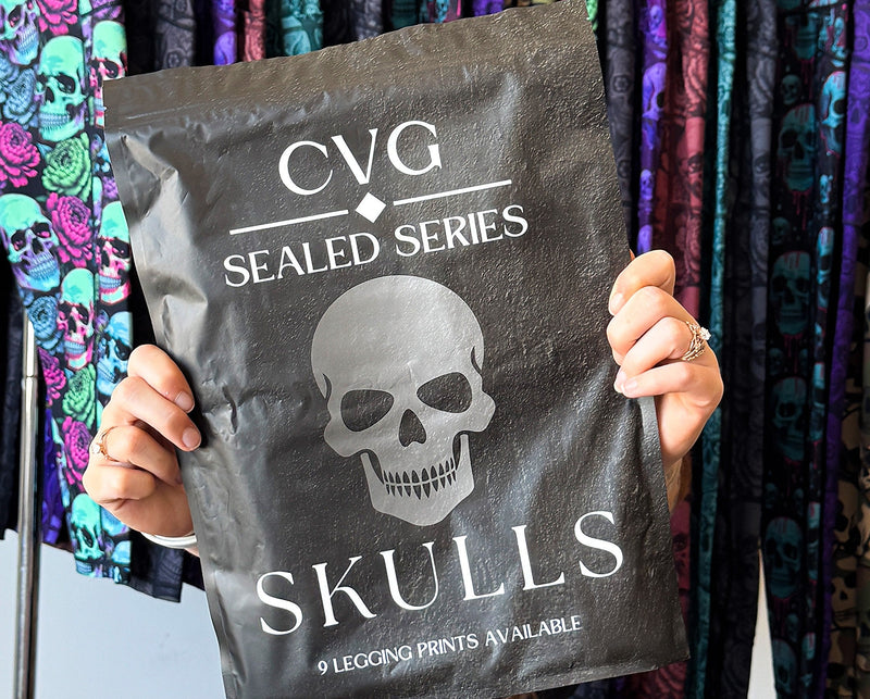 CVG sealed series skulls bag. 9 legging prints available