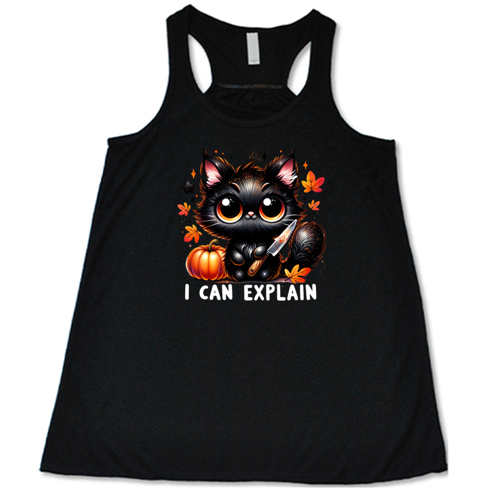 black "I Can Explain" Racerback Shirt