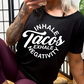 model wearing the "Inhale Tacos Exhale Negativity" Slouchy Tee