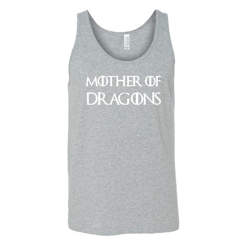 grey unisex shirt with the saying "mother of dragons" on it in white